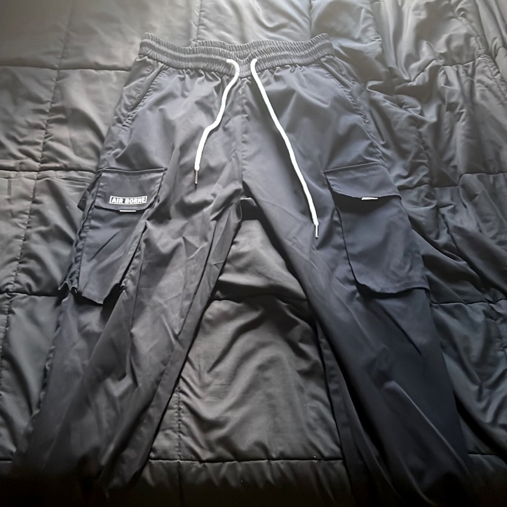 Black Techwear Cargo Joggers